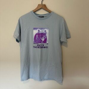 THE HUNDREDS Hipster Skater Graphic Tee Shirt Men's Medium Baby blue